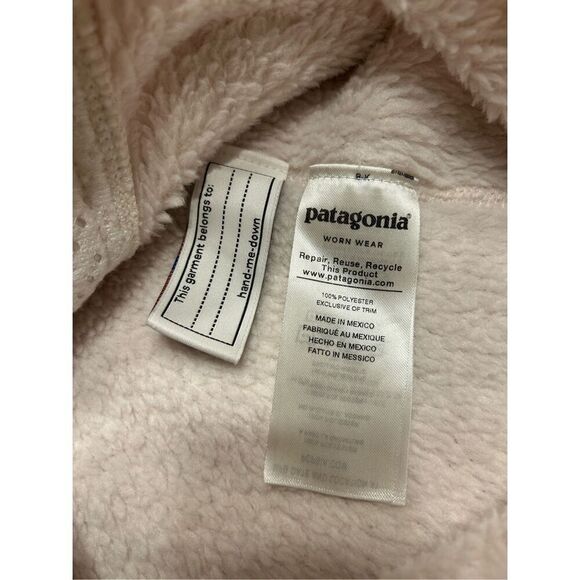 Patagonia Re-Tool Light Pink Snap-T Fleece Pullover Girls Size XL (14) - Picture 5 of 7